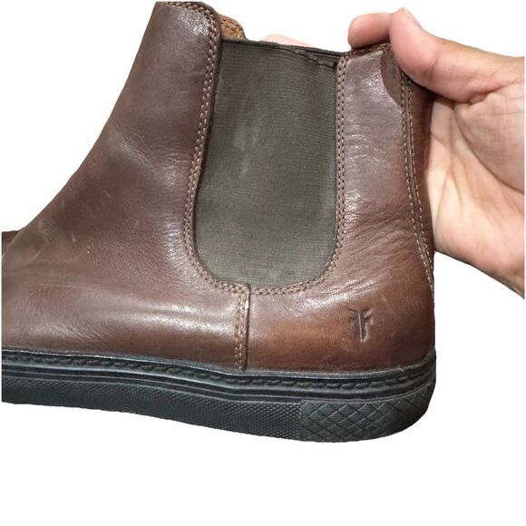 Frye Chelsea Boots Mens 11.5 Brown Leather Pull On Ankle Boots